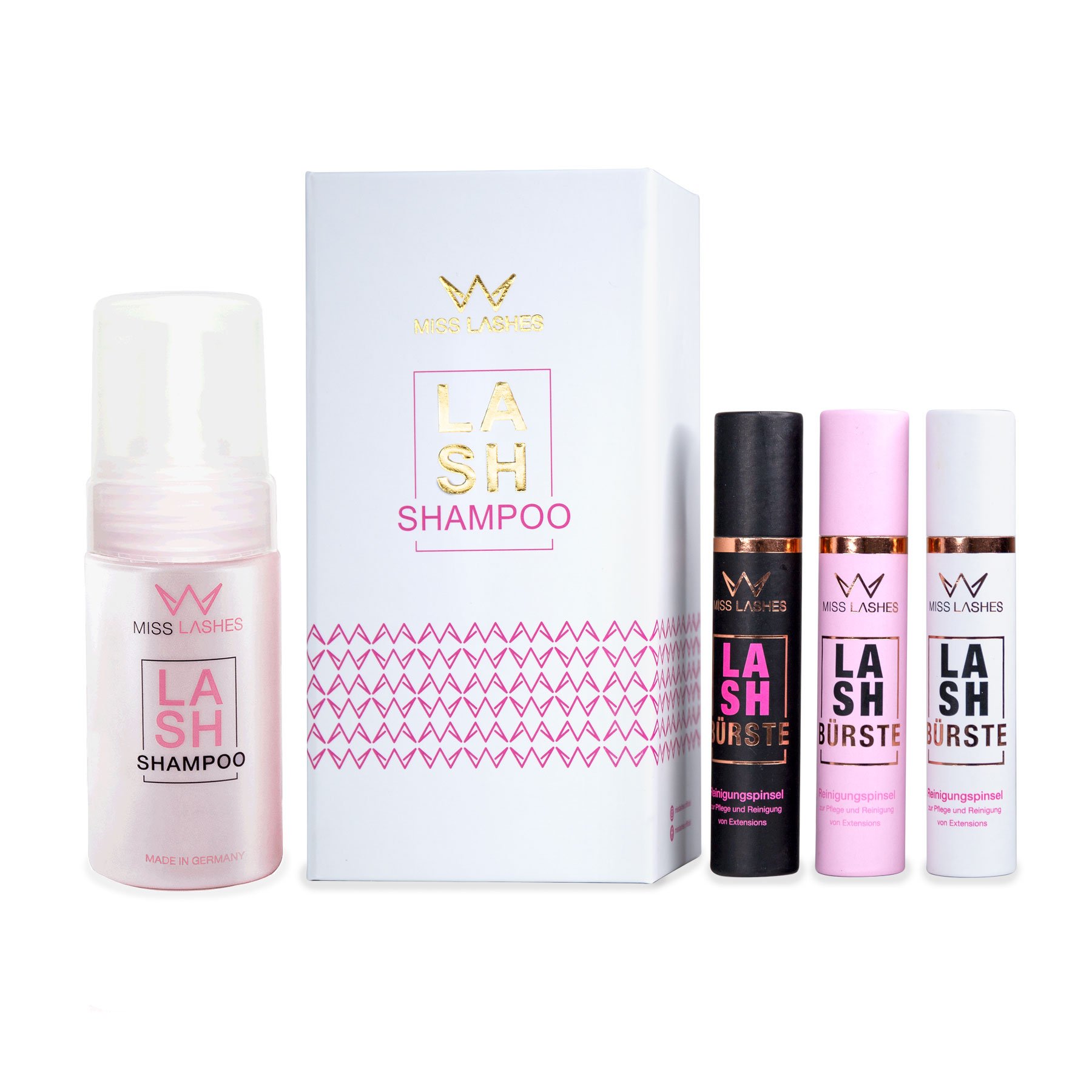 Geschenkbox mit Lash Shampoo und Lash Bürste